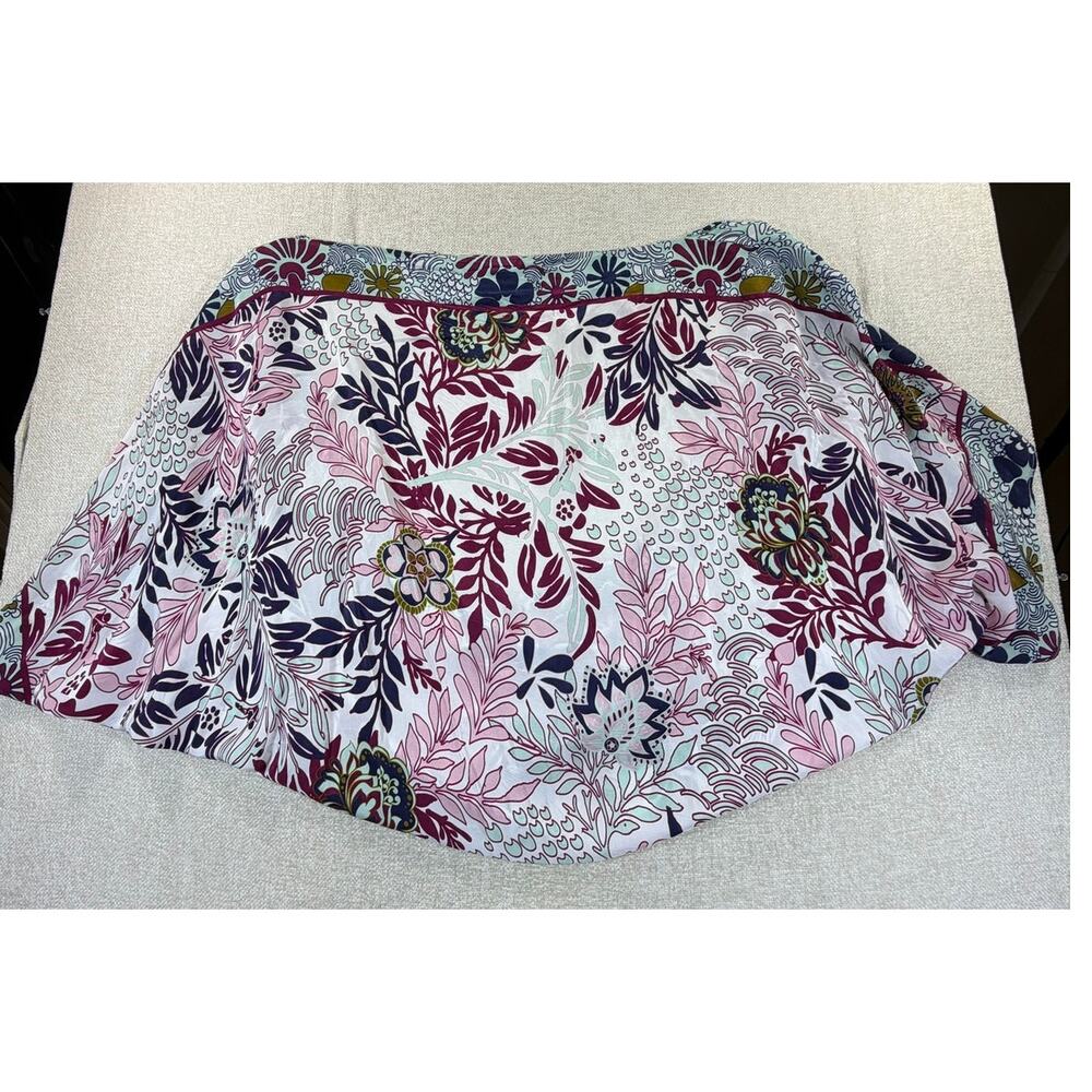 Anthropologie Women's One Size White Maroon Floral Print Open Front Shrug Top - Picture 2 of 11